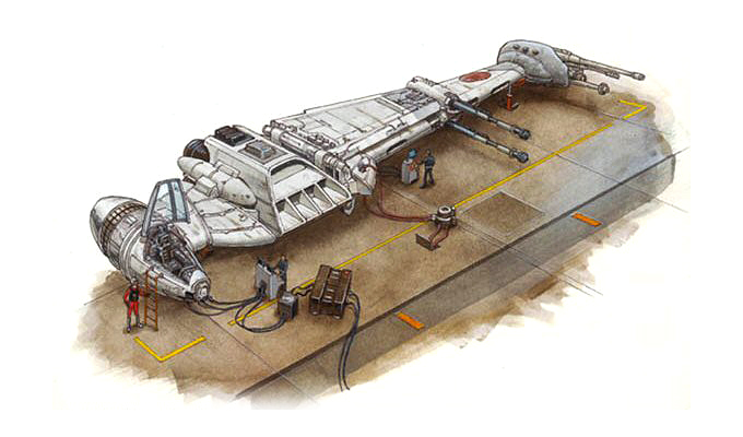 Le B-Wing Starfighter au sol