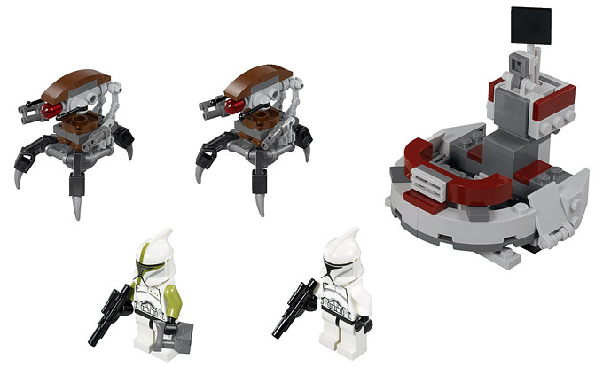 Contenu du set LEGO Star Wars 75000 Clone Troopers & Droideas Battle Pack