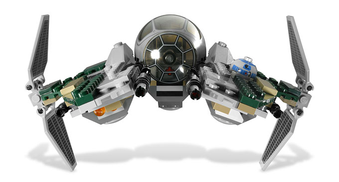 Vue de face du Eta-2 Actis-class light interceptor Jedi du set 9494 Anakin's Jedi Interceptor