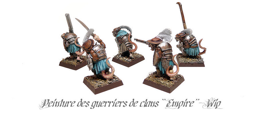 Peinture des guerriers des clans Skavens « Impériaux » - WIP