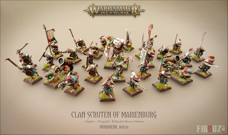 Nouvelles photos des figurines de mon Clan Scruten de Marienburg - Armée Skaven convertie dans le style Empire